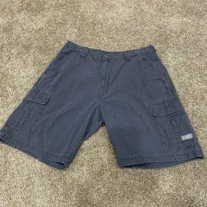 Wrangler Mens Cargo Casual Work Shorts Blue Size 38 Cotton Multi Pockets